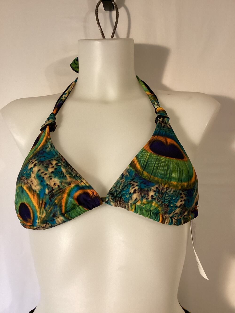 1134 NWT Bikini Bay PPGR Moulded Hearts P/U Halter Top Green Plume Size 8